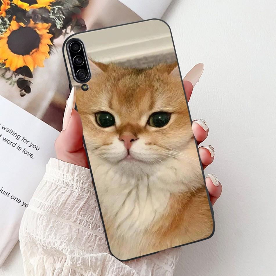 Чехол для телефона Samsung Galaxy A90 5G Чехол для Samsung A90 5G SM-A908B Элегантный Цветочный Кот Раскрашенный Черный Силиконовый Мягкий ТПУ Чехлы