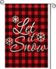 Winter Snowakes Garden Ag 12 X 18 Inch Double Sided, Let It Snow Red Black Buffalo Plaid Ags Yard Outdoor Home Small D WZZ