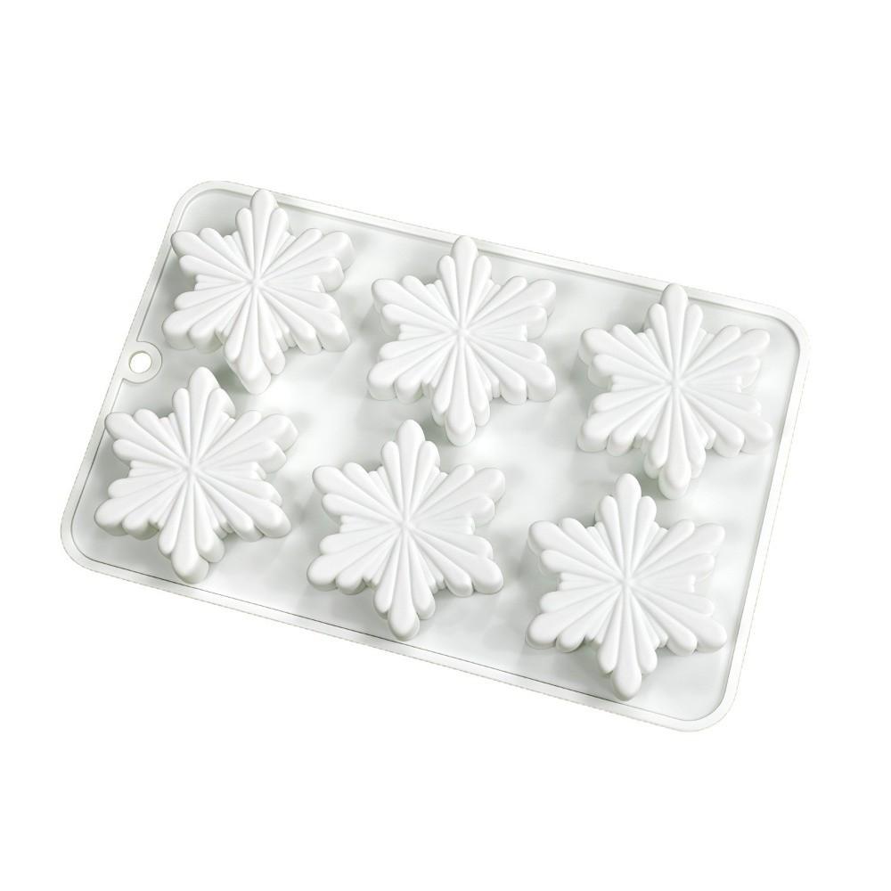 Non-Stick Christmas Snowflakes Mold Heat-Resistant Mousse Cake Mold for Dessert Baking
