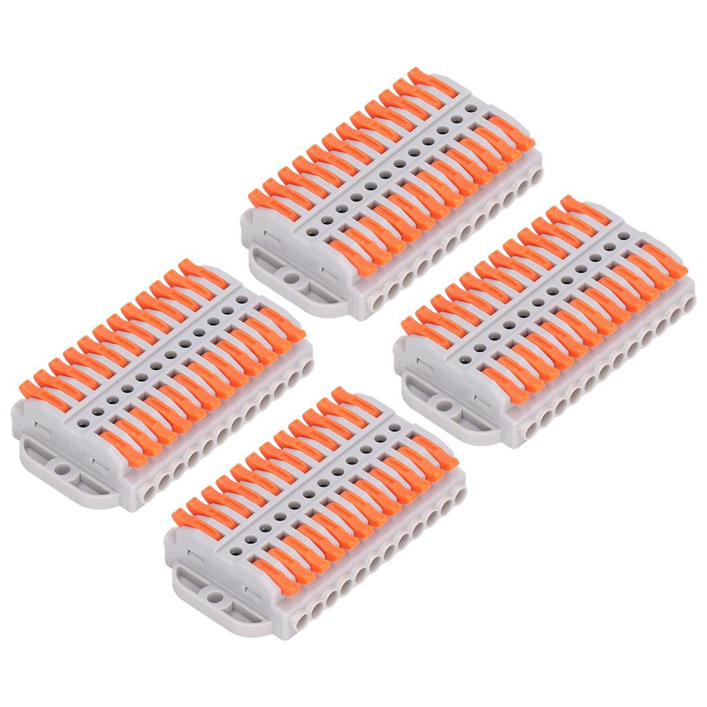 4Pcs Compact Wire Conductor ABS Copper Flame Retardant Quick Conductors Terminal Block