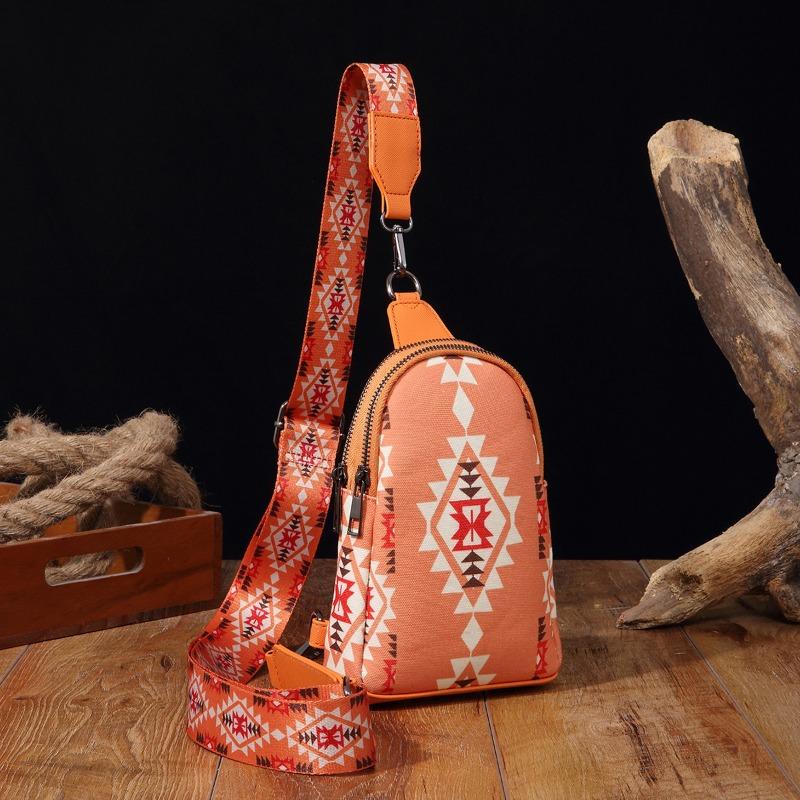 Винтажная богемная женская сумка-клатч с принтом на холсте, сумка через плечо на груди