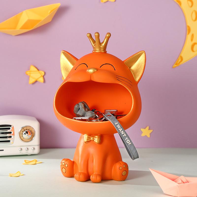 Креативное украшение из смолы в стиле кошки люкс для домашнего декора и хранения ключей
