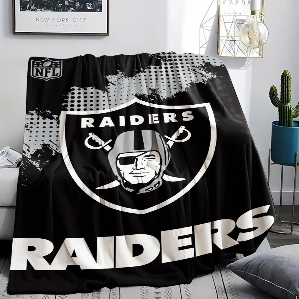 Las Vegas Raiders Print Flannel Blanket High Quality Warm Comfortable Cover for All Seasons Perfect for Gifts Home Decor