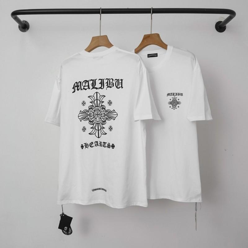 Unisex Cotton T-Shirt With Embroidered Cross Sanskrit Print Loose Fit Short Sleeve Tee