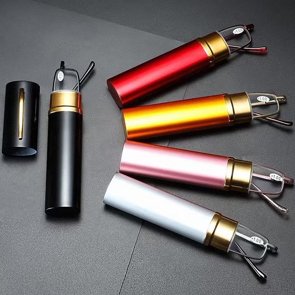 Мини Портативные Очки для Чтения Ультралегкие Очки для Дальнозоркости с Футляром Металлическая Оправа Мужские Женские Очки для Чтения Очки для Пресбиопии