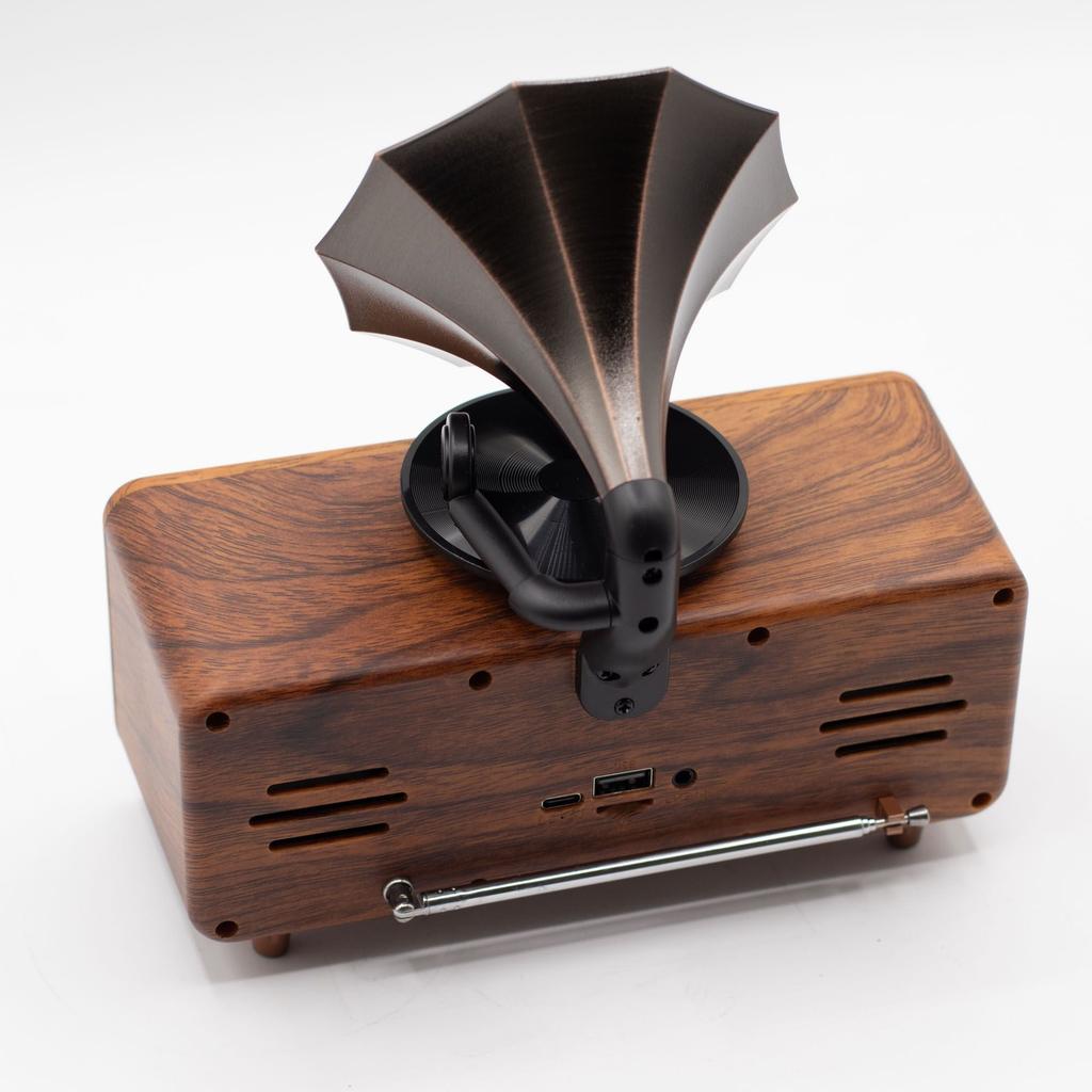 Retro Mini Double Gramophone Speaker – Bluetooth – 5.4 watt x 2