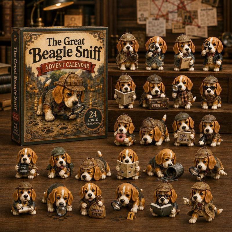 2026 Dog-Themed Christmas Advent Calendar Acrylic Blind Box Gift Kids Adults Decorative Hanging Ornament
