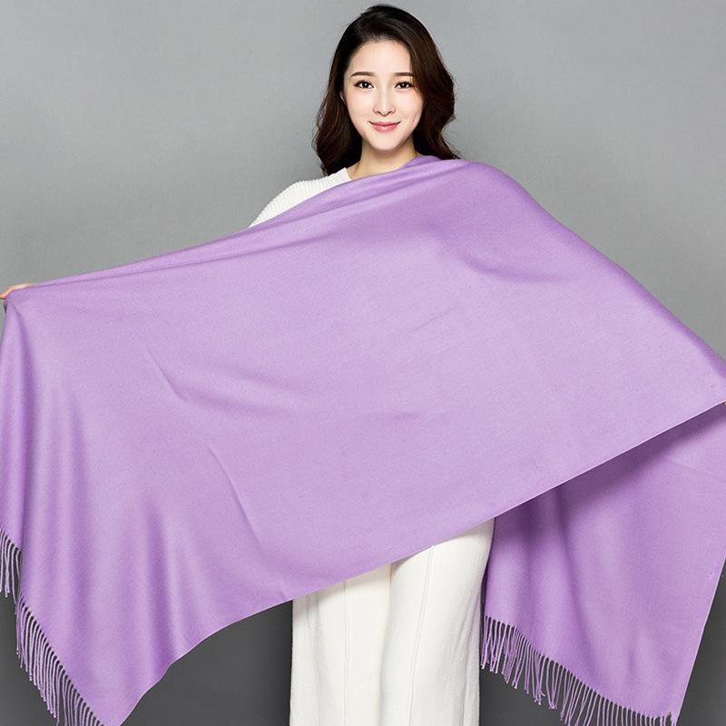 70 * 200cm Autumn And Winter New Women'S Solid Color Versatile Simple Tassel Imitation Cashmere Mohair Scarf Warm Scarf Atmosphere Shawl
