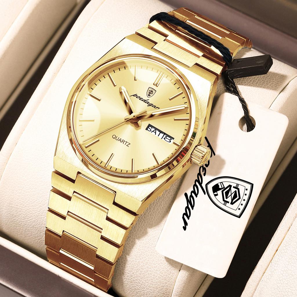 POEDAGAR Top Fashion Watches For Women Waterproof Luminous Quartz Ladies Watch Date Week Casual Elegant Woman's Wristwatch Reloj