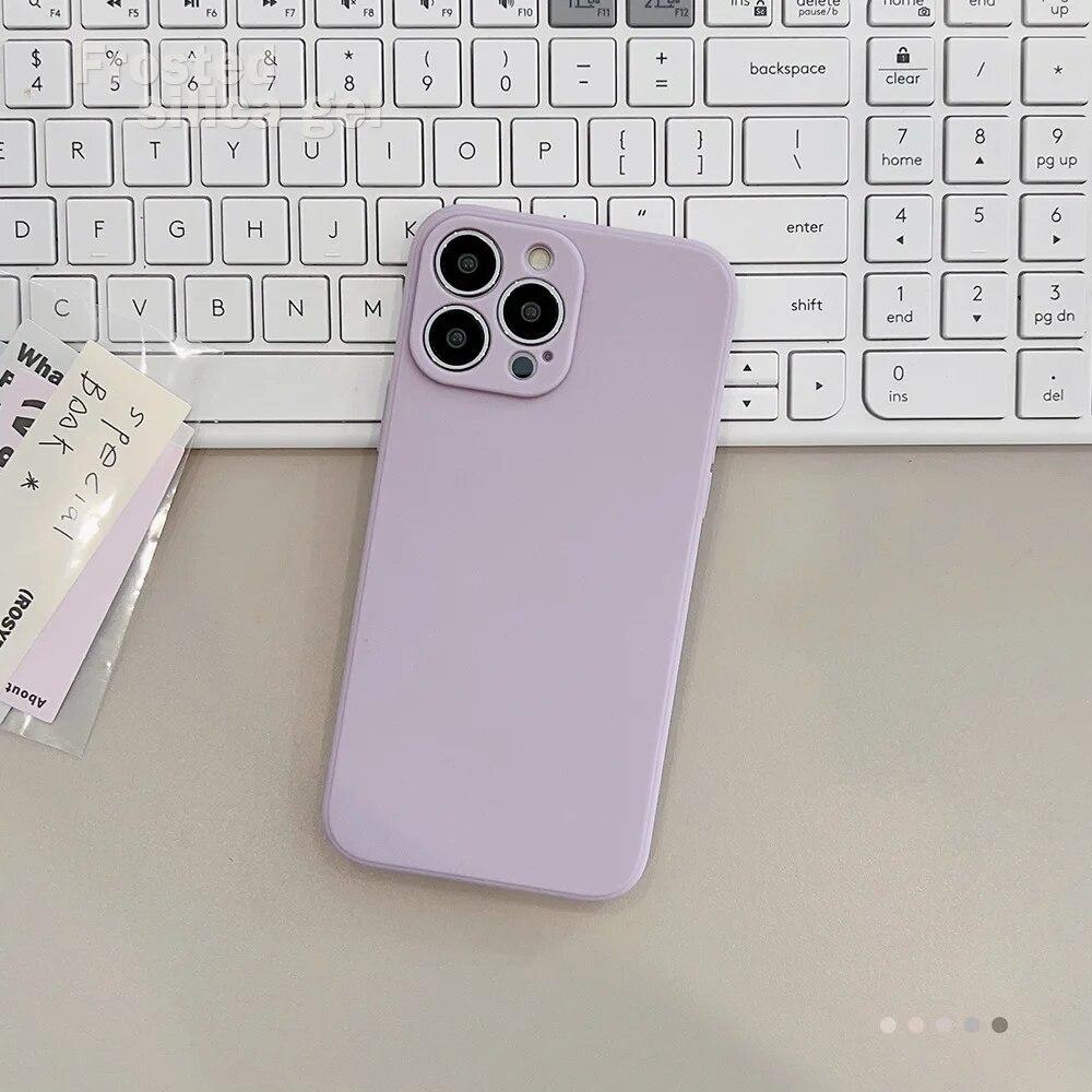 Мягкий однотонный силиконовый матовый чехол для телефона iPhone 15 14 13 12 11 Pro Max X XS Max XR 8 7 Plus, мини-противоударный чехол-бампер