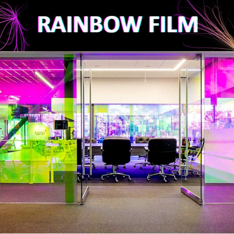 45x200см Хамелеон Цветная Пленка для Окна ПВХ Статическая Декоративная Тонировка Стекла для Дома Офиса Здания Стеклянная Наклейка