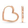 Real 925 Sterling Silver Small Rose Gold Plated Heart Huggie Hoop Earrings for Women Teen 22MM