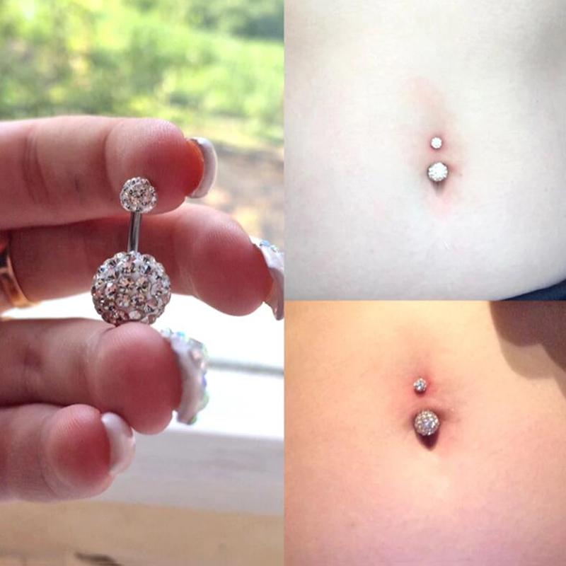 5Pcs Shiny Navel Belly Button Rings Women Barbell Body Piercing Jewelry