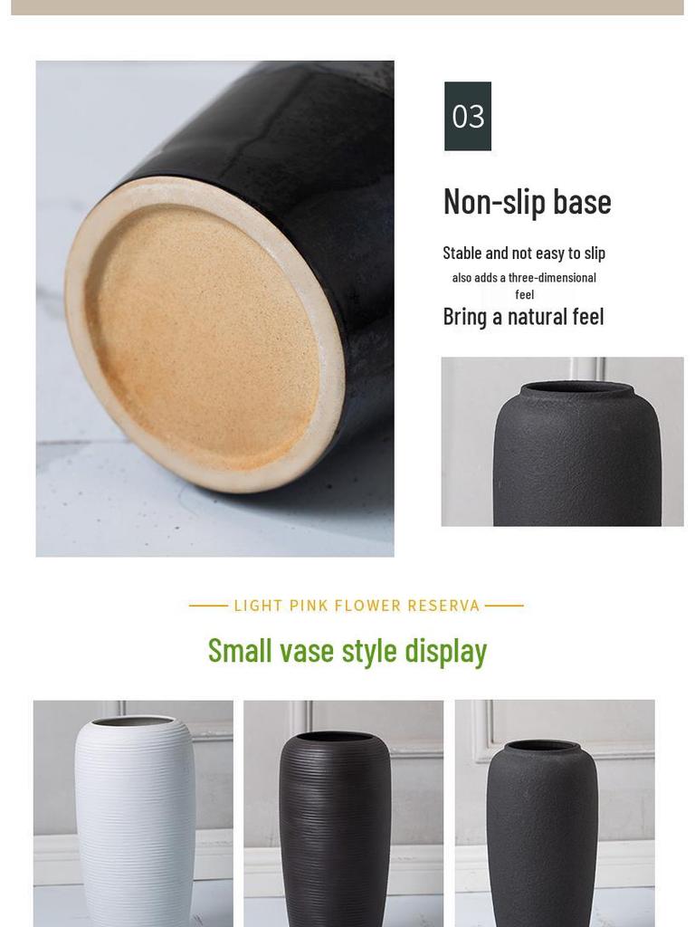 Современная минималистичная скандинавская керамическая напольная ваза для украшения дома и цветочных композиций