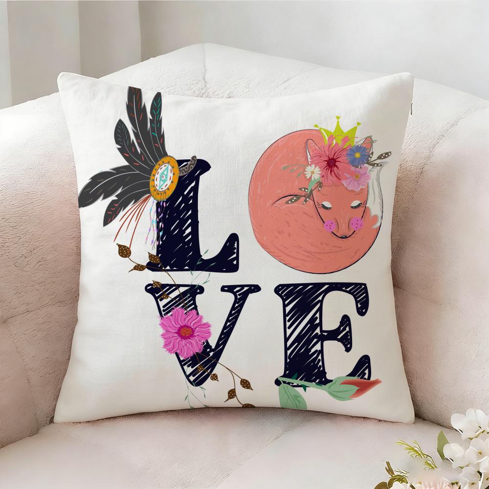 Creative Love Pattern Pillow Case Pillowcase Doublesided Printed Sofa Cushion Bedroom Headboard Pillow