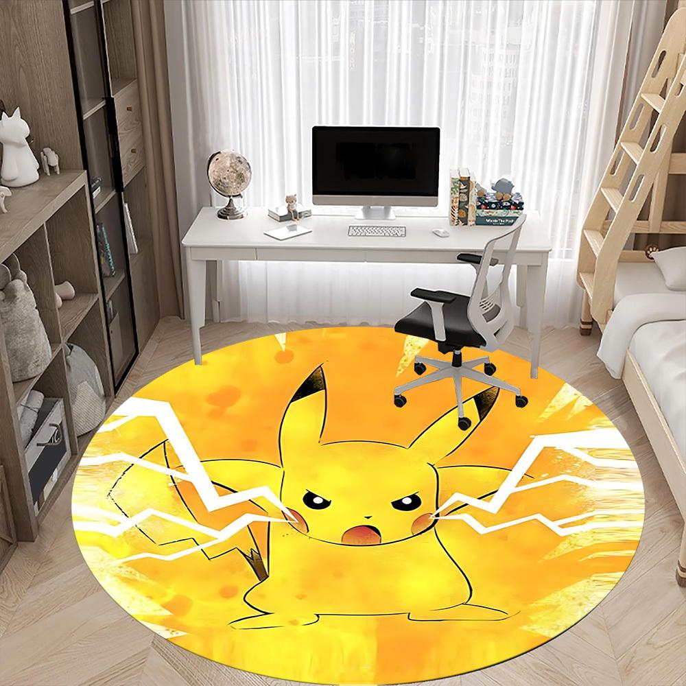 1pc Pikachu, Electric Type Chair Carpet for Office, Indoor Non-Slip Polyester Fiber Carpet, Machine Washable, Durable Construction yy251205118