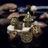 Zinc Alloy Hollow Polyhedral Colored Dice Set for D&D Dungeons & Dragons Role-Playing Board Game Right Angle