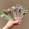 Flower U Shape Hairpin Hair Sticks for Buns Hanfu Headwear  Hairstyle Design Tool