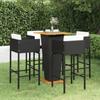 Day and Night - Day and Night 5-piece Garden Bar Set and Black Synthetic Rattan Cushions