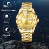 Simple Pair Watch Luminous Index Calendar Analog Display Waterproof Stainless Steel Adjustable Length Quartz Watch Fashion Watch Gold Day Present