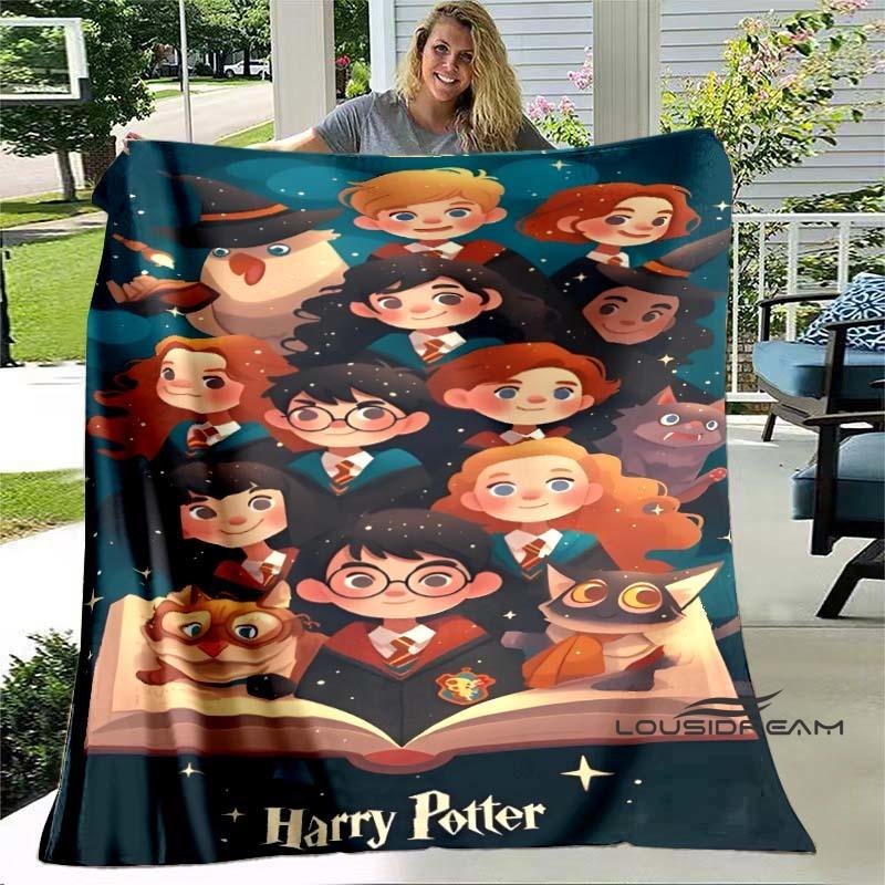 Cute & Kawaii-Style 3D Printed Blanket — Harry Potter Theme: Warm and Cozy Flannel Throw. Perfect for Bedrooms, Sofas, Beds, Sea