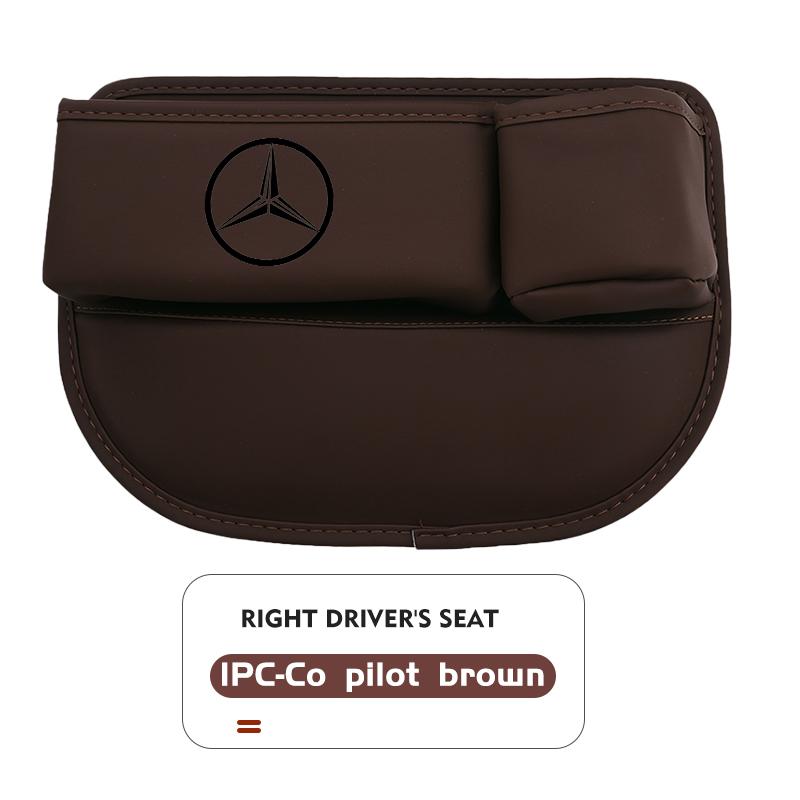 rdpw2 For Benz Car Logo Universal Seat Gap Slit Pocket Organizer Card Bottle Cups Holder AMG Exclusive A C E R V Class CLA CLS C180