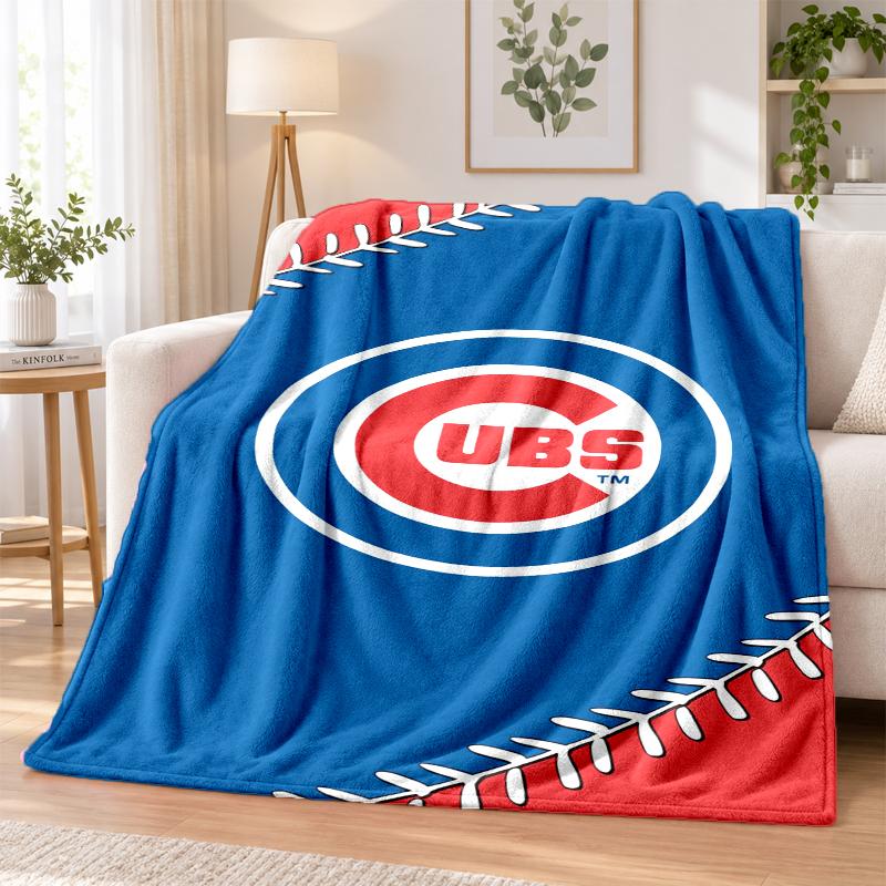 Chicago Cubs Printed Flannel Blanket Warm Comfort Bed Throw For Indoor Home Decoration