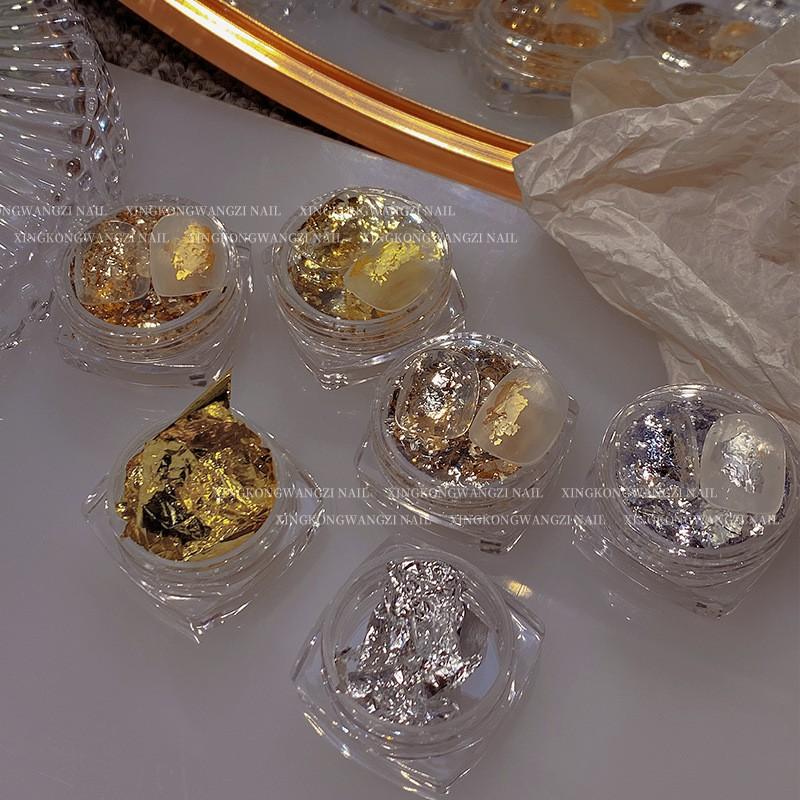Japanese Nail Art Shiny Gold Foil Flakes Ultra Thin Decorations