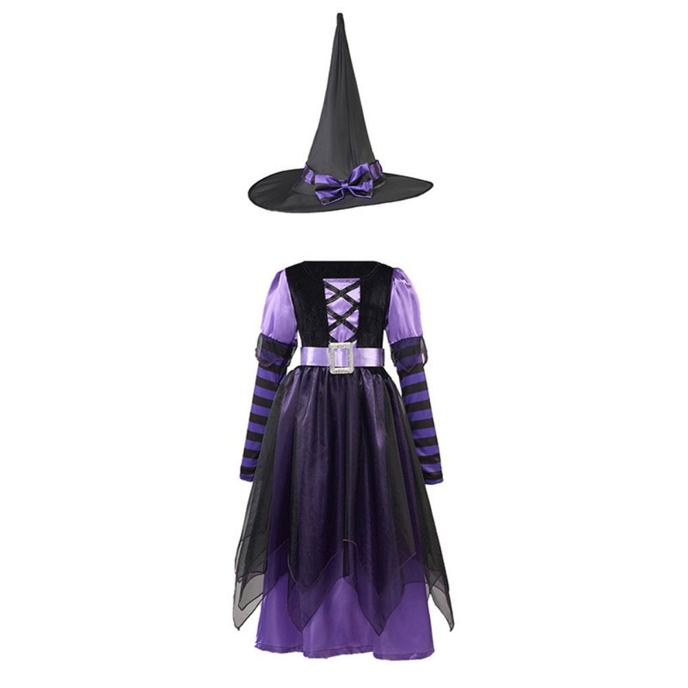 With Hat Witch Costume Dress Makeup Ball Kids Cosplay Dress Halloween Costume Clothes For Toddlers