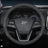 Кожаный чехол на руль автомобиля для Hyundai Tucson Kona i30 ioniq 5 6 Palisade Santafe Elantra Sonata Creta Nexo Аксессуары