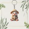 Lovely Milk Drink Pig Acrylic Keychain for Car Home Decoration With Vibranting Color and Sturdy Materials