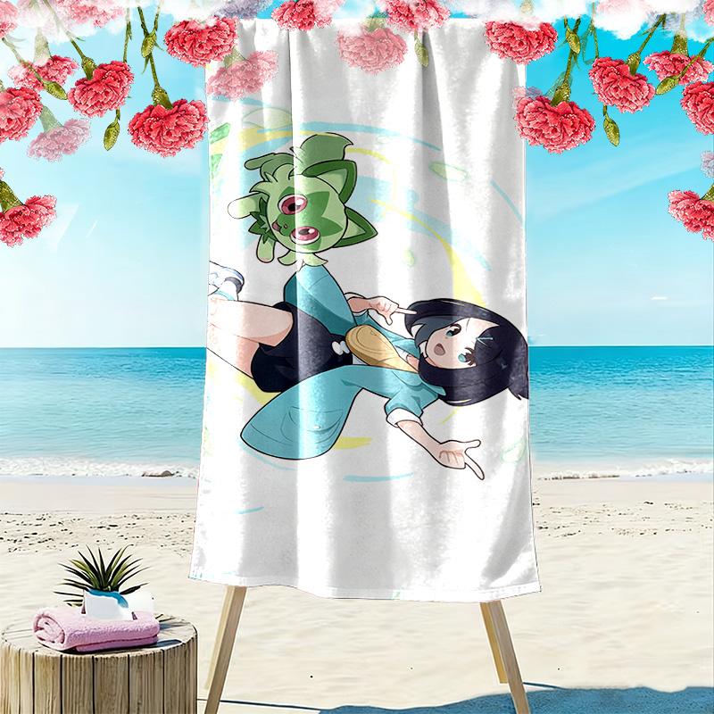 Cute Lyra Print Beach Towel, Large Soft Quick Dry Towel for Beach Camping Swimming