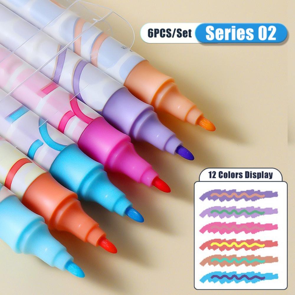 Двухцветные складные цветные маркеры, двухсторонняя флуоресцентная ручка, цветная ручка для рисования, подарок