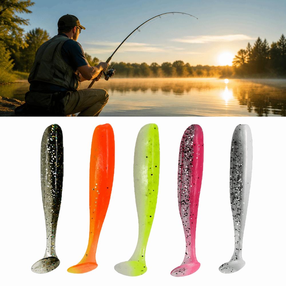 100PCS PVC Swim Bait 7cm 9cm Fishing Lures Durable Paddle Tail Swimbaits  Saltwater Fishing