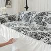 2-местный диван-полотенце с кружевными оборками, чехол для дивана, жаккардовый чехол из синели для L-образного дивана, кресло, защита для мебели