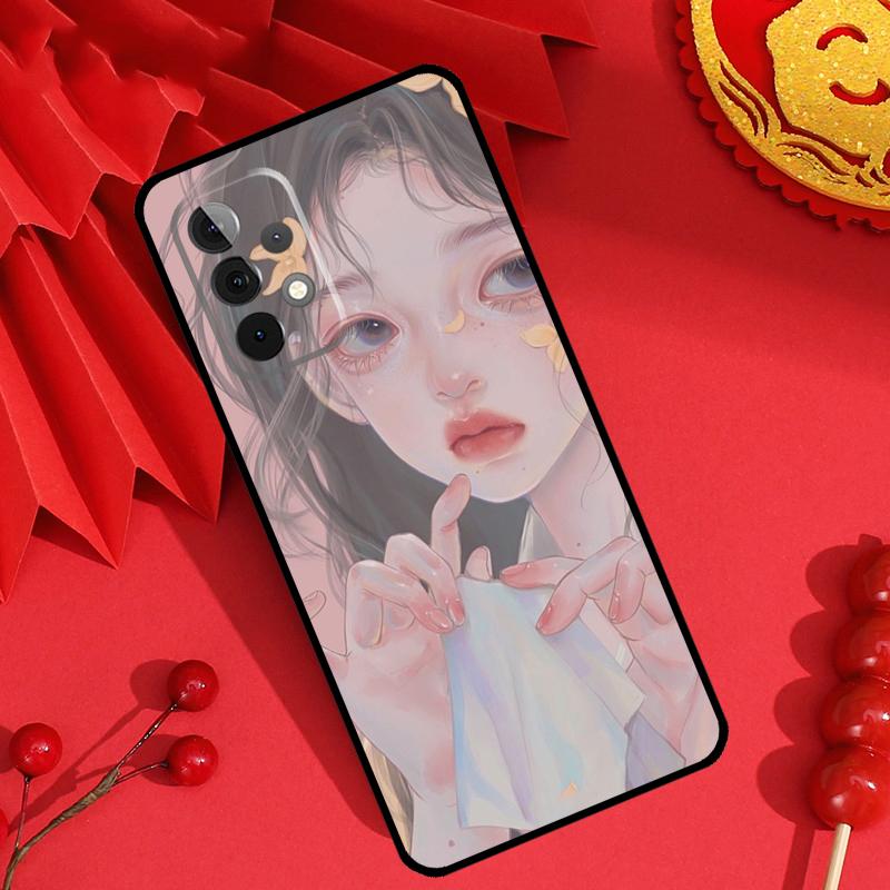 Милый и Красивый Чехол-Раскраска для Девочки для Samsung Galaxy M15 M55 M31 M13 M11 M12 M14 M06 M16 M36 M56 M53 M32 M52 M35 M34 M54