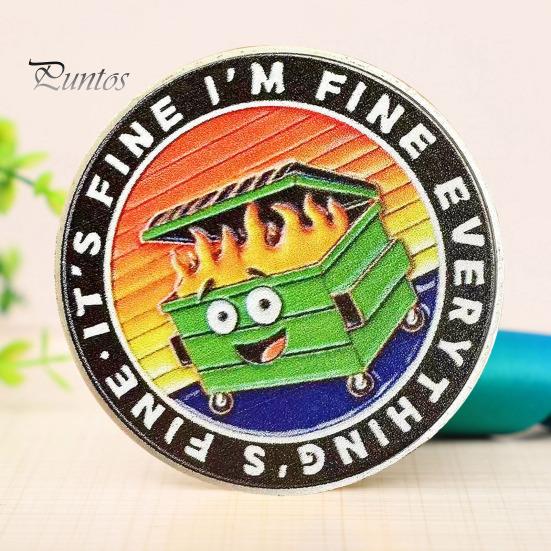 1/2/5 шт. монета в виде пламени мусорного контейнера, резная памятная медаль, медальон из металла, круглая коллекционная монета, украшение для домашнего офиса и стола