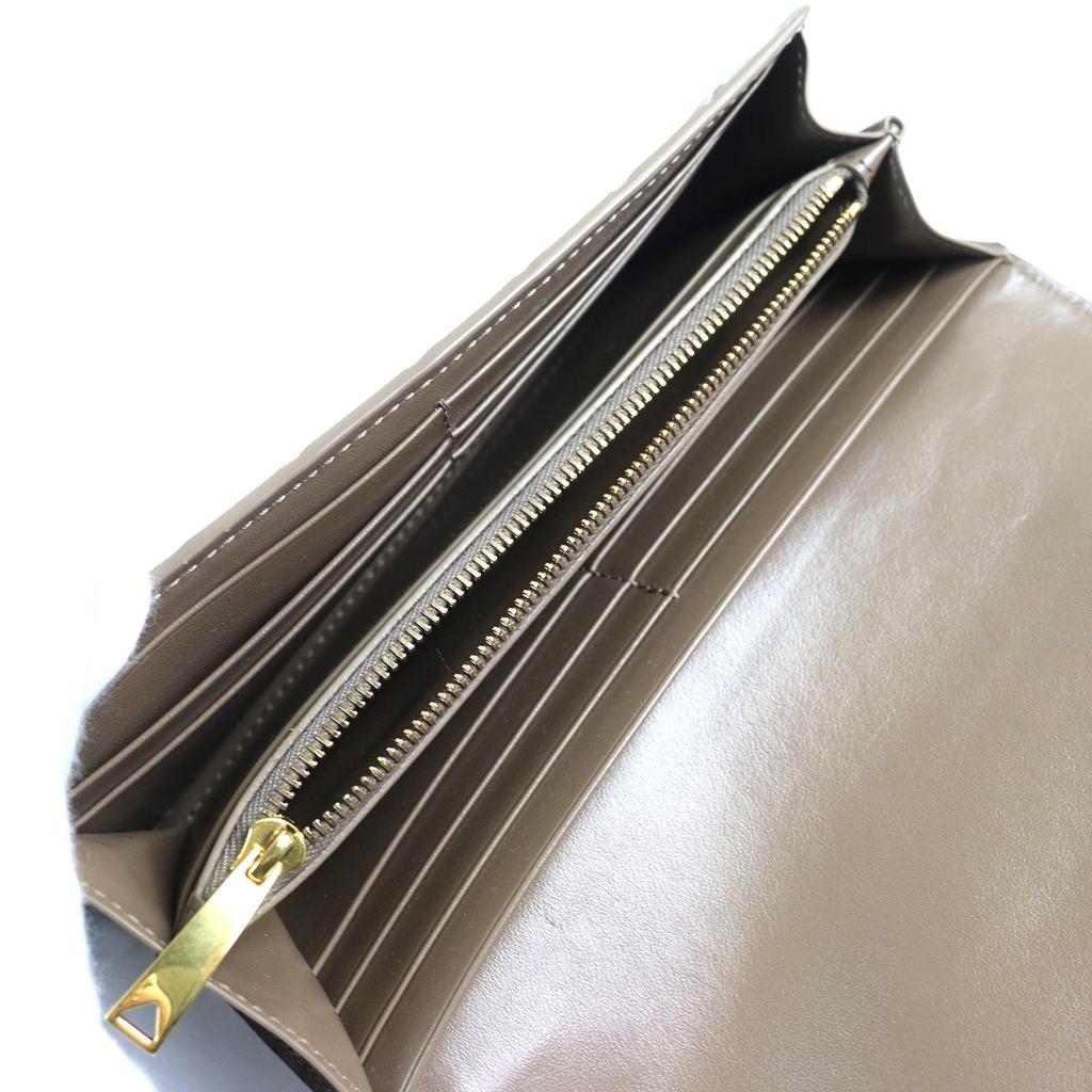 Excellent BOTTEGAVENETA Purse INTRECCIATO Flap Wallet Bifold Wallet Brown Used