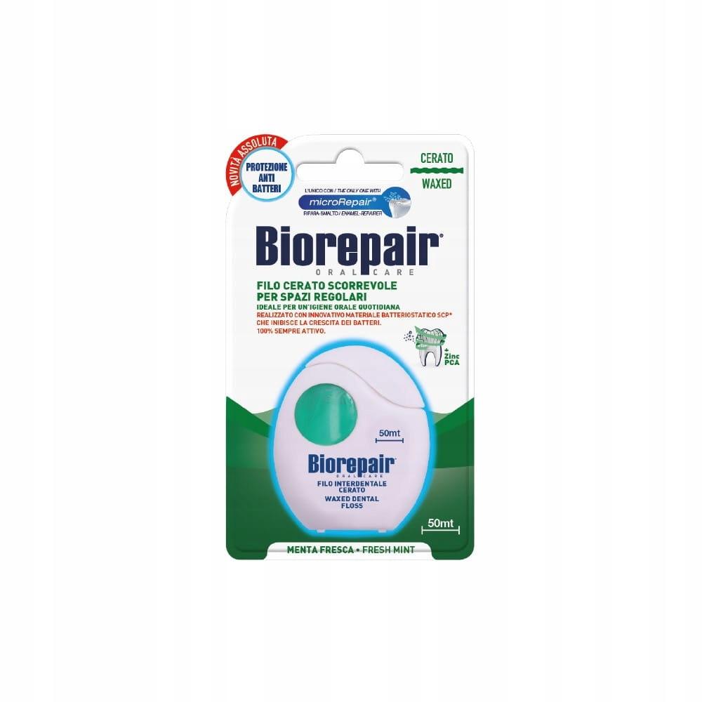 Biorepair - woskowana nić dentystyczna z cząsteczkami microrepair 50 m