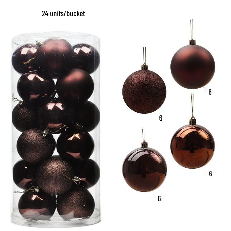 24-Piece Christmas Tree Ornaments Set: 3cm-8cm Multi-Colored Plastic Balls
