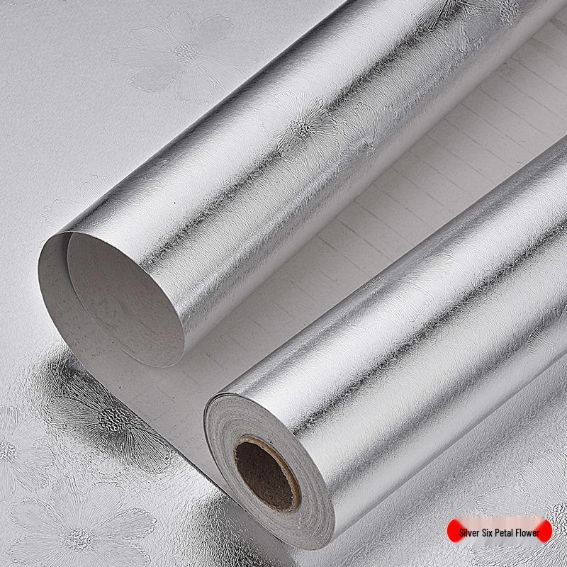 Oil-Proof Waterproof Self-Adhesive Kitchen Stickers: Moisture & Heat Resistant Tin Foil Wallpaper.