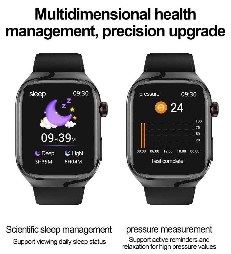 Умные часы ECG+PPG с функцией звонков по BT, push-уведомлениями, физическим обследованием, монитором здоровья, артериального давления, мочевой кислоты, кислорода в крови, спортивные умные часы