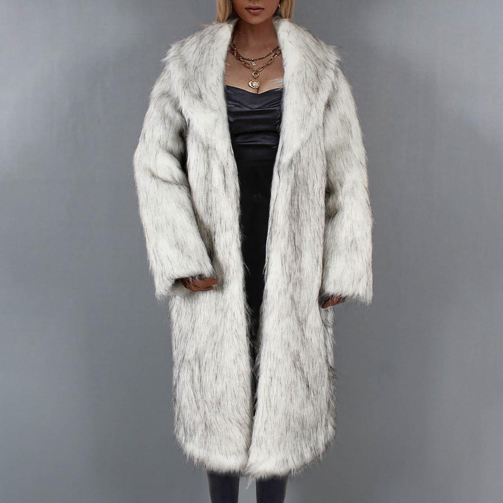 Модное повседневное длинное женское плюшевое однотонное пальто, женское термопальто, кардиган