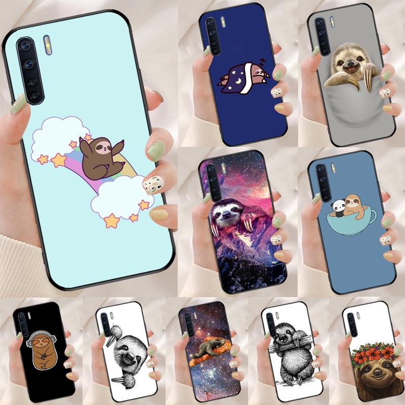 Милый Кавайный Чехол с Лицом Ленивца Для Oppo A17 A77 A80 A40 A60 A98 A78 A18 A38 A58 A16 A76 A96 A74 A94 A54 A57S A15