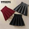 Юбка большого размера, женская зимняя юбка-пачка трапециевидной формы с высокой талией, юбка-зонтик, плиссированная юбка, короткая юбка