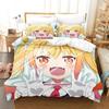 Новый комплект постельного белья Miss Kobayashi's Dragon Maid, комплект из трех предметов в стиле аниме для взрослых и детей, комплект пододеяльников, модный комплект постельного белья