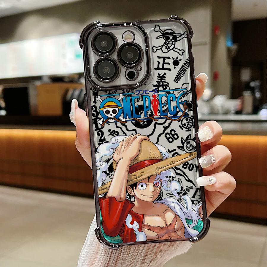 One Piece Luffy Cute Case for Apple iPhone 13 12 11 Pro Max 17 Air 16 15 14 Plus 16e Clear Cover