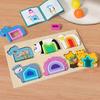 Wooden Geometry Puzzle Board Game Preschool Color Learning Geometric Shape Matching