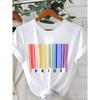 Женская белая футболка Pride с дизайном радужного флага, смелой надписью PRIDE и принтом в виде полосы со штрих-кодом - Одежда для парада гордости ЛГБТ, Повседневная летняя футболка