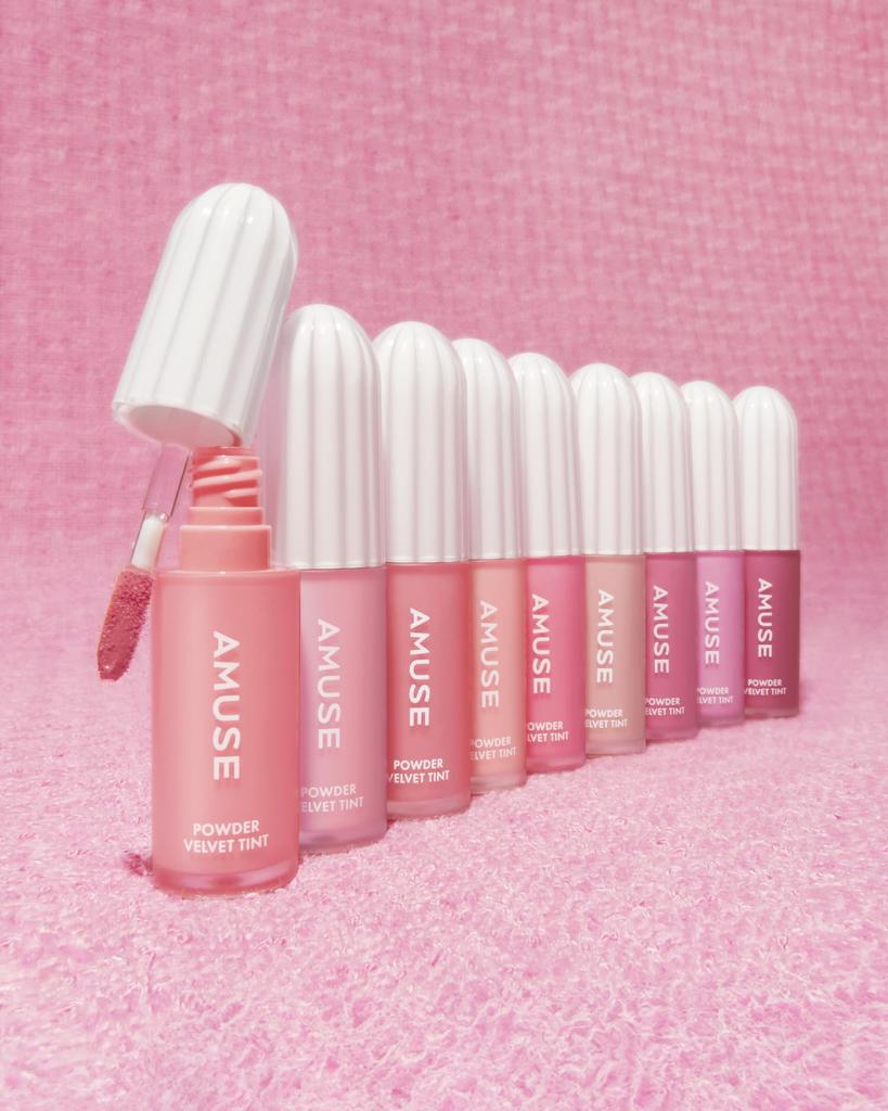 НОВЫЙ Пудровый Вельветовый Тинт Rare 1 [Официальный AMUSE] (01 Персик, штука)